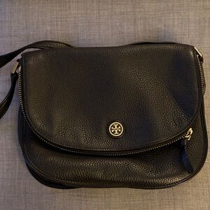 Tory Burch Black Pebbled Leather Crossbody Bag